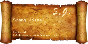 Spang József névjegykártya